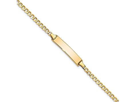 送料無料 いつまで 14k Yellow Gold Flat Curb Link ID Bracelet - 112XWB | JTV.com アクセサリー