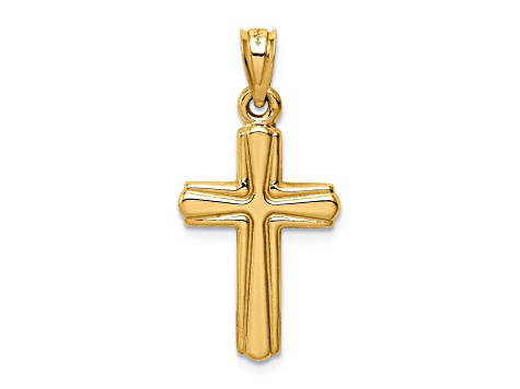 14K Yellow Gold Reversible Crucifix Pendant