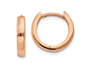 10k Rose Gold 7/16" Round Hinged Hoop Earrings