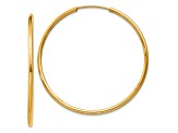 14k Yellow Gold Polished 1 1/2" Round Endless Hoop Earrings