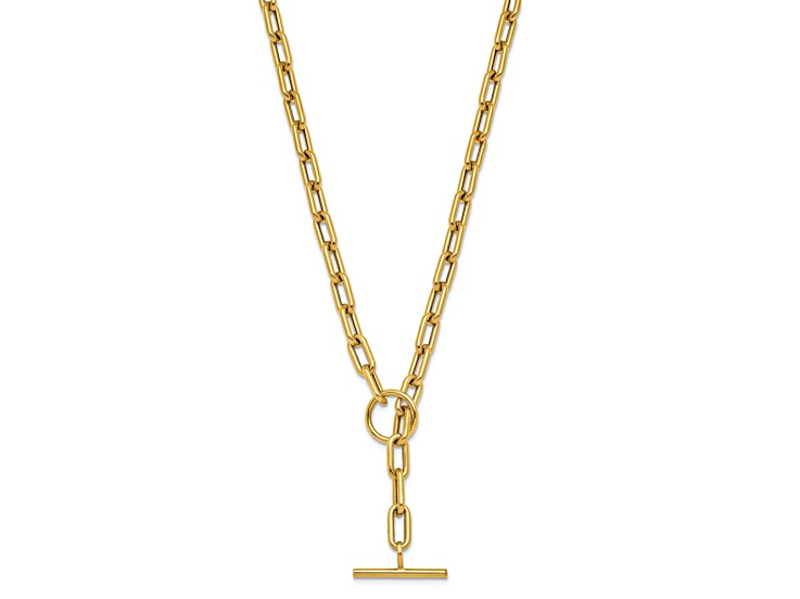 14K Yellow Gold Paperclip 18-inch Toggle Necklace - 113FZA | JTV