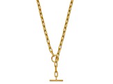 14K Yellow Gold Paperclip 18-inch Toggle Necklace