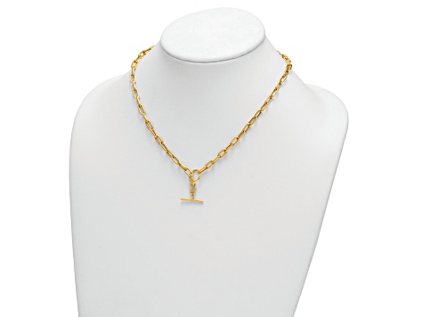 14K Yellow Gold Paperclip 18-inch Toggle Necklace - 113FZA | JTV