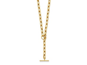 14K Yellow Gold Paperclip Y-drop 20-inch Toggle Necklace