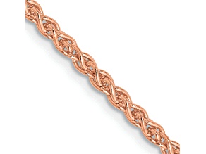 14k Rose Gold 2.1mm Solid Polished Spiga 24 Inch Chain