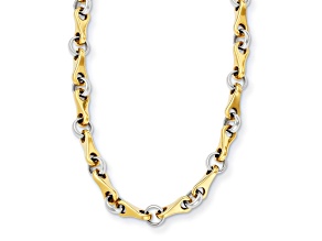 14K Two-tone Fancy Link 18-inch Necklace