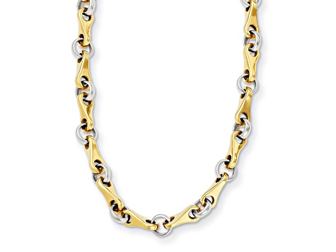 14K Two-tone Fancy Link 24-inch Necklace