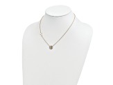 14K Yellow Gold Rhodium-plated Diamond-cut Angel and Cross Necklace
