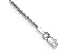 Rhodium Over 14k White Gold 1.5mm Rope Link Bracelet