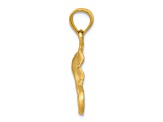 14k Yellow Gold Satin and Diamond-Cut Stingray Pendant