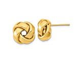 10k Yellow Gold 12mm Polished Love Knot Stud Earrings