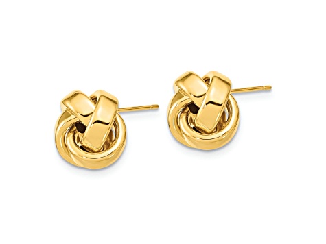 10k Yellow Gold 12mm Polished Love Knot Stud Earrings