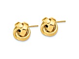 10k Yellow Gold 12mm Polished Love Knot Stud Earrings