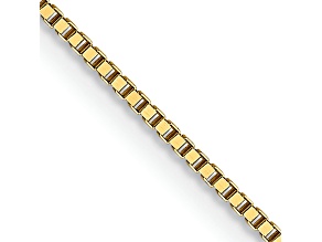18K Yellow Gold 0.7mm Solid Box 16 Inch Chain