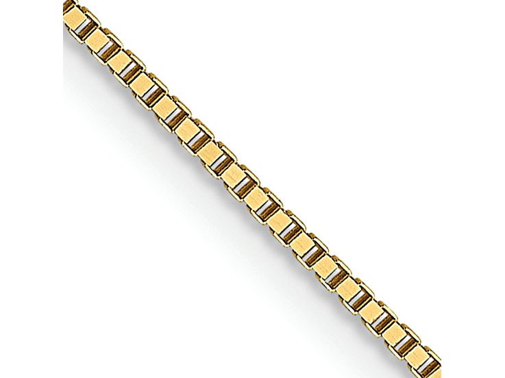 18K Yellow Gold 0.7mm Solid Box 20 Inch Chain