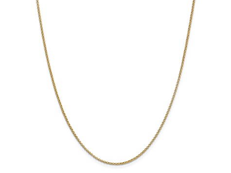 14K Yellow Gold 1.55mm Rolo Pendant Chain Necklace