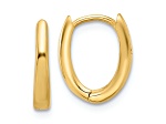 14k Yellow Gold Polished 1/2" Oval Hinged Hoop Earrings