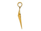 14k Yellow Gold Polished 2D Triangle Tipped Cross Charm