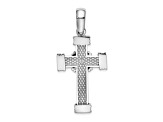 Rhodium Over 14K Gold Polished Cross Charm Pendant