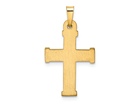 14K Yellow Gold Hollow Latin Cross Pendant