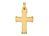 14K Yellow Gold Hollow Latin Cross Pendant