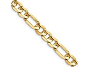 14k Yellow Gold 6mm Solid Concave Open Figaro Chain