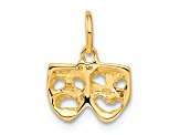 14k Yellow Gold Textured Comedy and Tragedy Charm Pendant