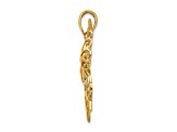 14k Yellow Gold Textured Cut-out Butterfly Pendant