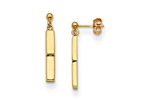 14K Yellow Gold Two-bar Dangle Post Earrings