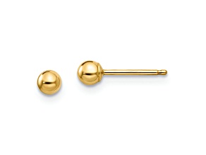 14k Yellow Gold Polished 3mm Ball Stud Earrings