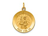 14k Yellow Gold Satin Saint Roch Medal Charm