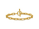 14K Yellow Gold Paperclip Link 7.5 Inch Toggle Bracelet