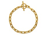 14K Yellow Gold Paperclip Link 7.5 Inch Toggle Bracelet