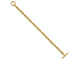 14K Yellow Gold Paperclip Link 7.5 Inch Toggle Bracelet