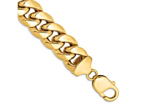 14k Yellow Gold 13.2mm Miami Cuban Link Bracelet, 10 Inches