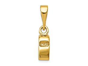 14k Yellow Gold Textured Sports Whistle Pendant