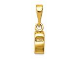 14k Yellow Gold Textured Sports Whistle Pendant