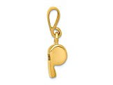 14k Yellow Gold Textured Sports Whistle Pendant