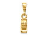 14k Yellow Gold Textured Sports Whistle Pendant