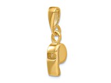 14k Yellow Gold Textured Sports Whistle Pendant