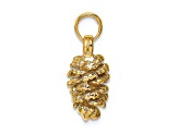 14k Yellow Gold 3D Textured Pinecone Charm