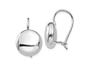 Picture of Rhodium Over 14k White Gold Polished Button Earrings