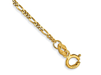 Picture of 14k Yellow Gold 1.25mm Flat Figaro Link Bracelet