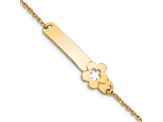 14k Yellow Gold Children's Polished Flower ID Bracelet