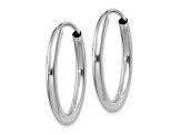 Rhodium Over 10k White Gold 13/16" Polished Endless Hoop Earrings