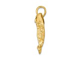 14k Yellow Gold Textured Eagle with Wings Spread Pendant