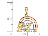 14K Two-tone with White Rhodium FOLLOW YOUR DREAMS Rainbow Charm