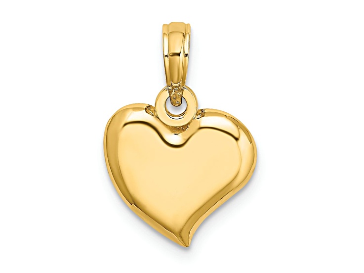 14k Yellow Gold Polished Teardrop Heart Charm
