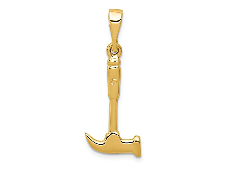 14k Yellow Gold Hammer Charm Pendant