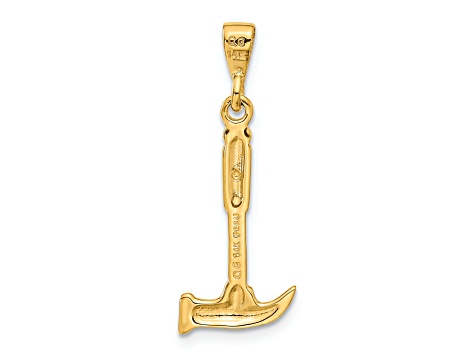 14k Yellow Gold Hammer Charm Pendant